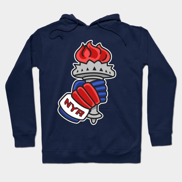 New York Rangers Statue of Liberty Torch Hoodie by Carl Cordes